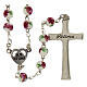 Rosario Fatima grani con rose 6mm s2