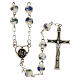 Chapelet Fatima perles en plastique avec roses et fleurs bleues 8 mm s1