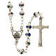 Chapelet Fatima perles en plastique avec roses et fleurs bleues 8 mm s2