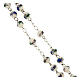 Chapelet Fatima perles en plastique avec roses et fleurs bleues 8 mm s3