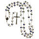 Chapelet Fatima perles en plastique avec roses et fleurs bleues 8 mm s4