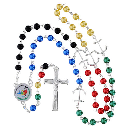 Jubilee 2025 rosary with 0.24 in coloured pearl-like beads 5
