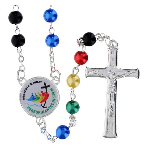Jubilee 2025 Rosary with Colored Faux Pearl Beads 6mm 1