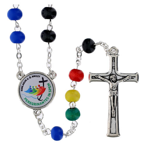 Jubilee 2025 Wood Rosary 6mm Colored Beads 1