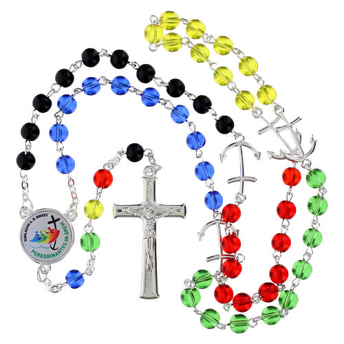 Chapelet Jubilé 2025 perles rondes colorées 6 mm 5