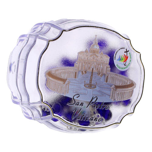 Night blue glass rosary with case, 0.2 in beads and official Jubilee 2025 logo 2