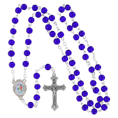 Night blue glass rosary with case, 0.2 in beads and official Jubilee 2025 logo 5