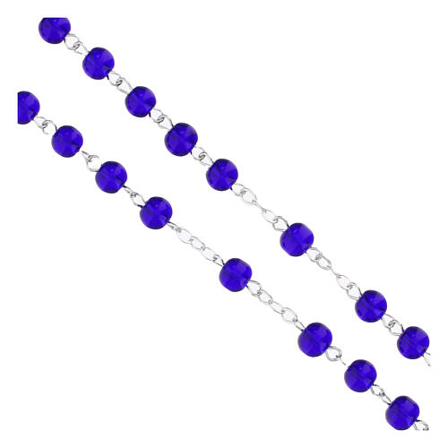 Rosario blu notte vetro 5mm scatolina logo ufficiale Giubileo 2025 4