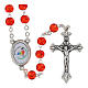 Scatola San Pietro con rosario rosso vetro 5mm logo Giubileo 2025 s1