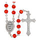 Scatola San Pietro con rosario rosso vetro 5mm logo Giubileo 2025 s3