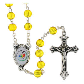 Yellow glass Jubilee 2025 rosary with 0.2 in beads and St. Peter's box