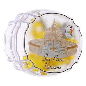 Chapelet en verre jaune 5 mm Jubilé 2025 avec boîte Saint-Pierre