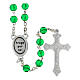 Jubilee 2025 green glass rosary with 2 in beads and St. Peter's case s3