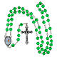Jubilee 2025 green glass rosary with 2 in beads and St. Peter's case s5