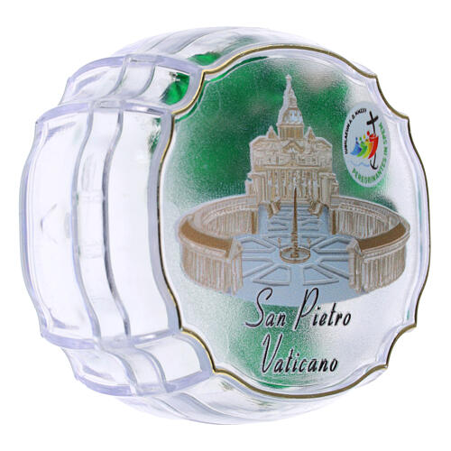 Rosario Giubileo 2025 vetro verde 5 mm scatolina San Pietro 2