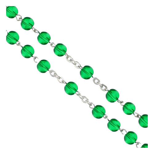 Terço Jubileu 2025 vidro verde 5 mm caixinha São Pedro 4