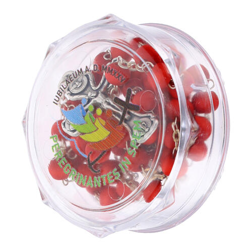 Rose-scented rosary with 0.2 in beads in Jubilee 2025 case 2