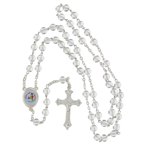 Jubilee 2025 clear glass rosary with 0.2 in beads and case 5