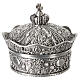 Caja para rosario en forma de corona metal y zircones 10,5x10 cm s3