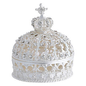 Crown-shaped rosary holder with swirls and zircons, 6.5 cm