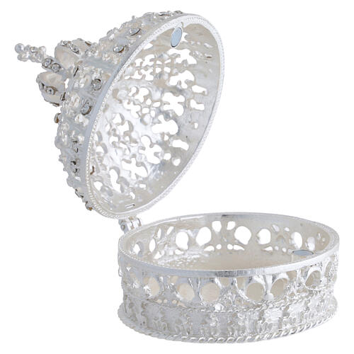 Crown-shaped rosary holder with swirls and zircons, 6.5 cm 2