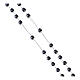 Silver-plated steel rosary with 0.12 in hematite beads s3