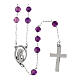 Silver-plated steel rosary with 0.12 in amethyst beads s1