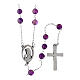 Silver-plated steel rosary with 0.12 in amethyst beads s2