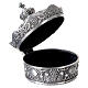 Crown-shaped metal rosary case with zircons, 2x2 in s2