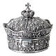 Crown-shaped metal rosary case with zircons, 2x2 in s4