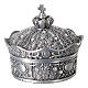 Caja para rosario en forma de corona metal y zircones 5,5x5 cm s3