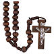 Rosary with 0.24-inch dark wood beads on rope s1