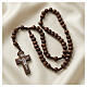 Rosary with 0.24-inch dark wood beads on rope s2
