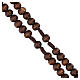 Różaniec z ciemnego drewna, koraliki 6 mm, na sznurku s3