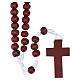 Rosary with dark red 0.24-inch wooden beads s4