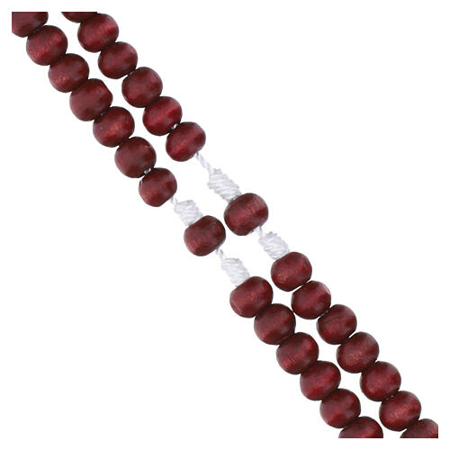 Terço contas madeira vermelho escuro 6 mm 3