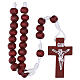 Dark red rosary with 6 mm wooden beads s1