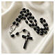 Rosary black wood 6 mm beads with Virgin Mary and Sacred Heart medals s2
