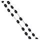 Rosary black wood 6 mm beads with Virgin Mary and Sacred Heart medals s3
