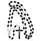 Rosary black wood 6 mm beads with Virgin Mary and Sacred Heart medals s5