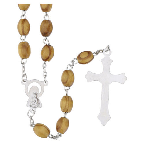 Light wood rosary oval beads, 8x10 mm 4