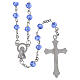 Rosary with 0.24-inch light blue faceted crystal beads s3