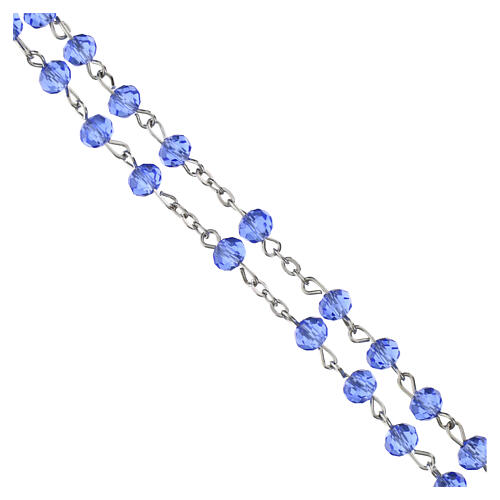 Terço contas facetadas 6 mm cristal azul 2