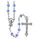 Rosary 6 mm faceted light blue crystal beads s1