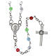 Set of 12 coloured rosaries in glass bottles with cork stoppers s3