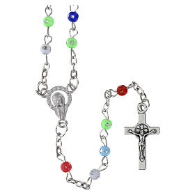 Set of 12 colored rosaries in glass bottles with cork