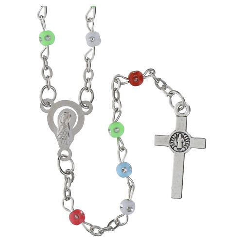 Set of 12 colored rosaries in glass bottles with cork 3