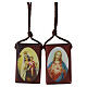 Escapulario Virgen del Carmen Sagrado Corazón madera y cuerda 3x2 cm s1