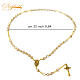White Murano Glass Rosary with 8mm Beads, Gold Finish s3
