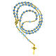 Sky‑blue and gold Murano glass rosary, 0.31 in beads s4